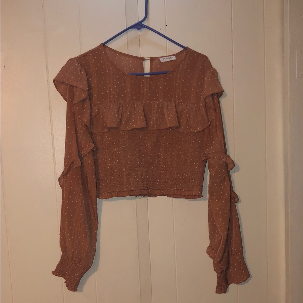 Storia Terracotta Ruffle Blouse